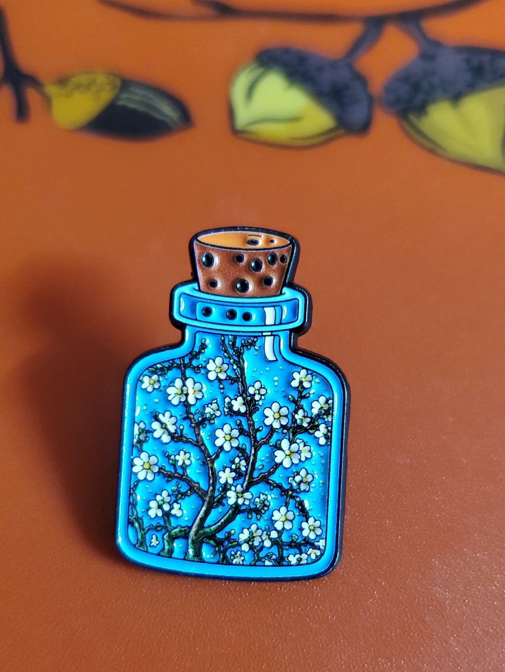 Blue Floral Bottle Brooch - Women Jewelry Brooches